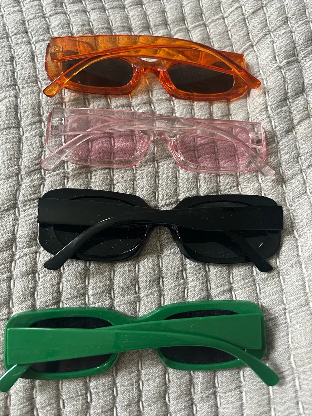 Set of Four Colored Rectangular Sunglasses - Picture 2 of 7